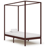 vidaXL Solid Pine Wood Four-Poster Bed Frame 100x200 cm
