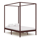 vidaXL Solid Pine Wood Four-Poster Bed Frame 100x200 cm
