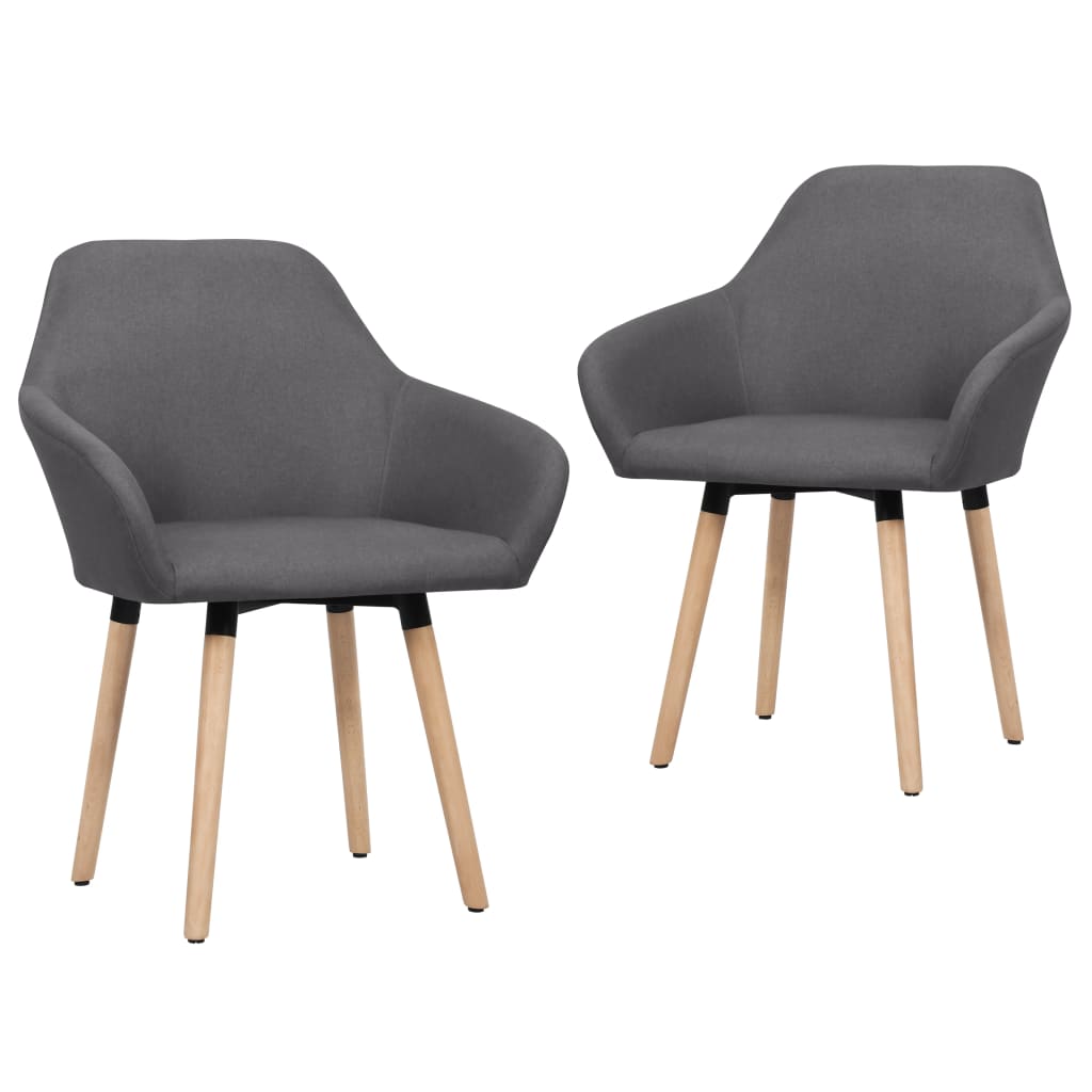 vidaXL Eetkamerstoelen 4 st stof donkergrijs
