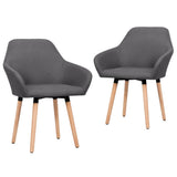 vidaXL Eetkamerstoelen 4 st stof donkergrijs