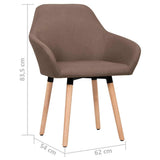 vidaXL Eetkamerstoelen 4 st stof donkergrijs