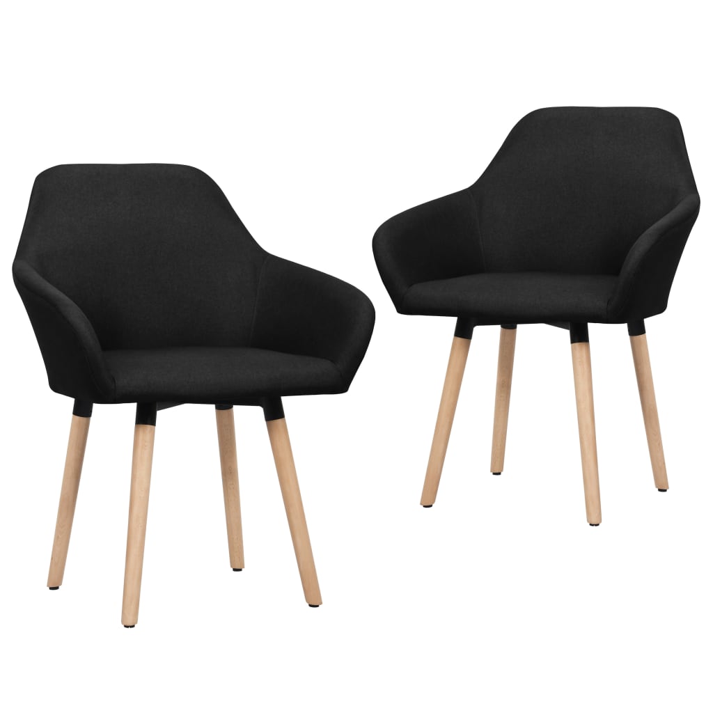 vidaXL Eetkamerstoelen 4 st stof donkergrijs