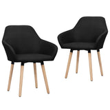 vidaXL Eetkamerstoelen 4 st stof donkergrijs