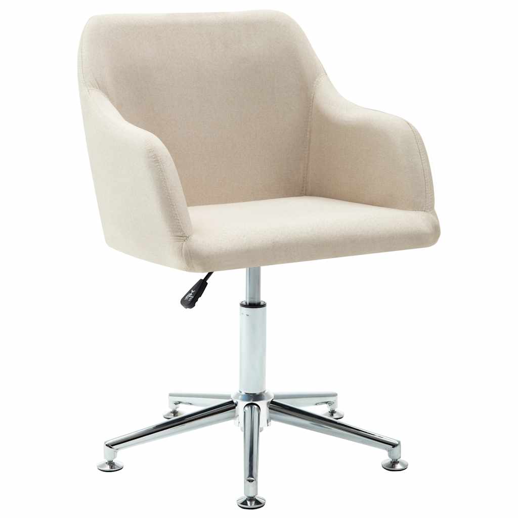 vidaXL Eetkamerstoelen 4 st draaibaar stof lichtgrijs