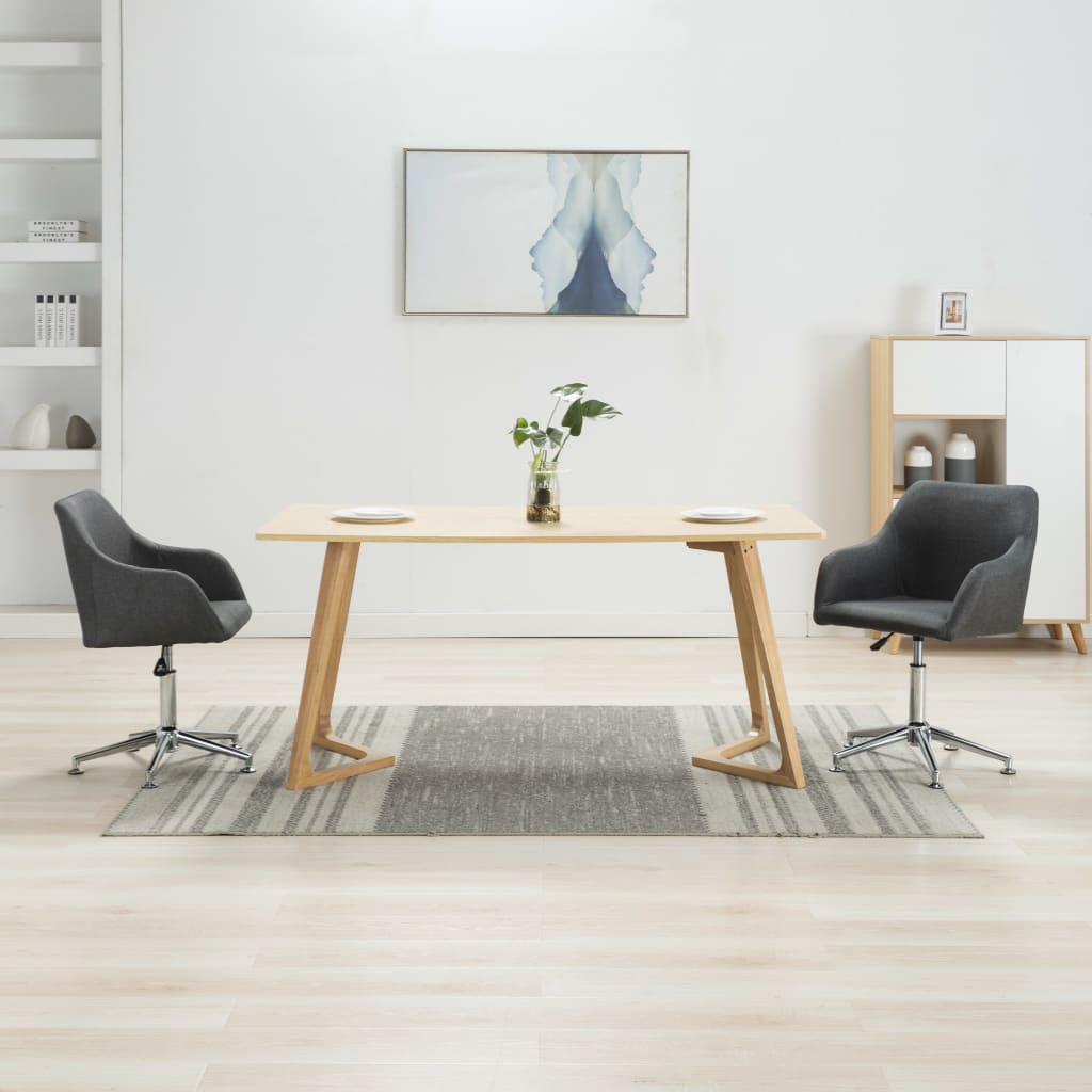 vidaXL Eetkamerstoelen 4 st draaibaar stof lichtgrijs