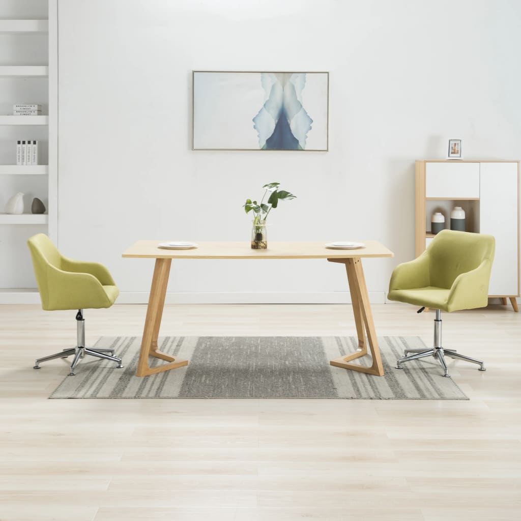 vidaXL Eetkamerstoelen 4 st draaibaar stof lichtgrijs