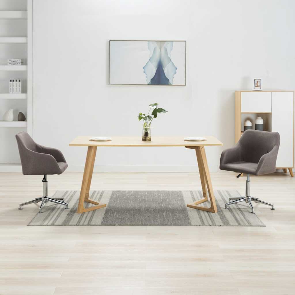 vidaXL Eetkamerstoelen 4 st draaibaar stof lichtgrijs