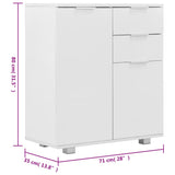 vidaXL Sideboard 71x35x80 cm chipboard high gloss white