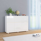vidaXL Sideboard 107x35x80.5 cm high gloss white