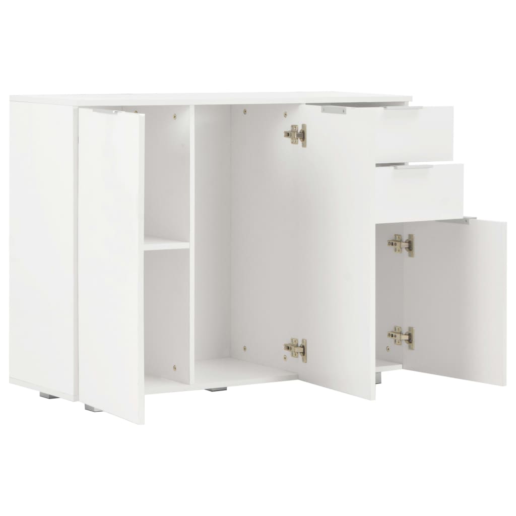 vidaXL Sideboard 107x35x80.5 cm high gloss white