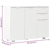 vidaXL Sideboard 107x35x80.5 cm high gloss white
