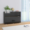 vidaXL Sideboard 107x35x80.5 cm high gloss white