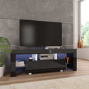 vidaXL Tv-meubel met LED-verlichting 130x35x45 cm hoogglans wit