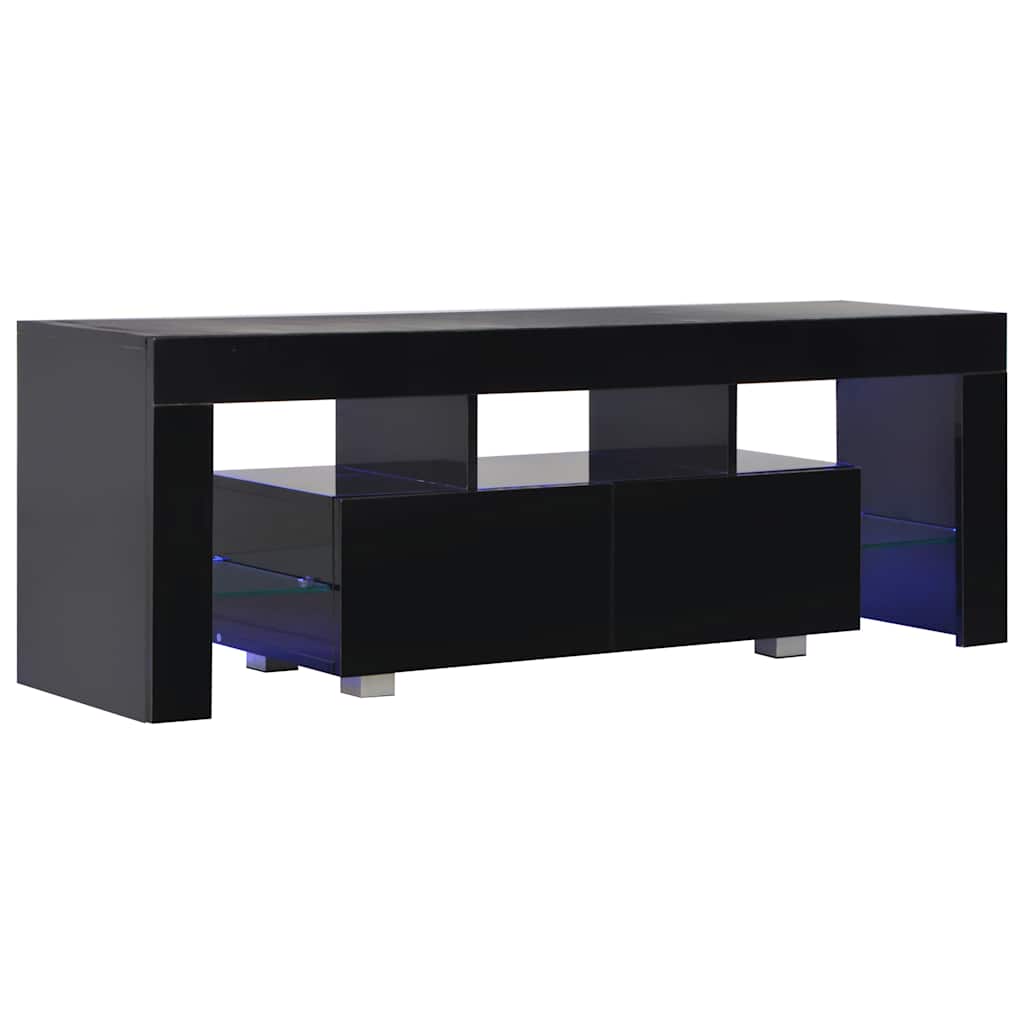 vidaXL Tv-meubel met LED-verlichting 130x35x45 cm hoogglans wit