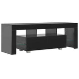 vidaXL Tv-meubel met LED-verlichting 130x35x45 cm hoogglans wit