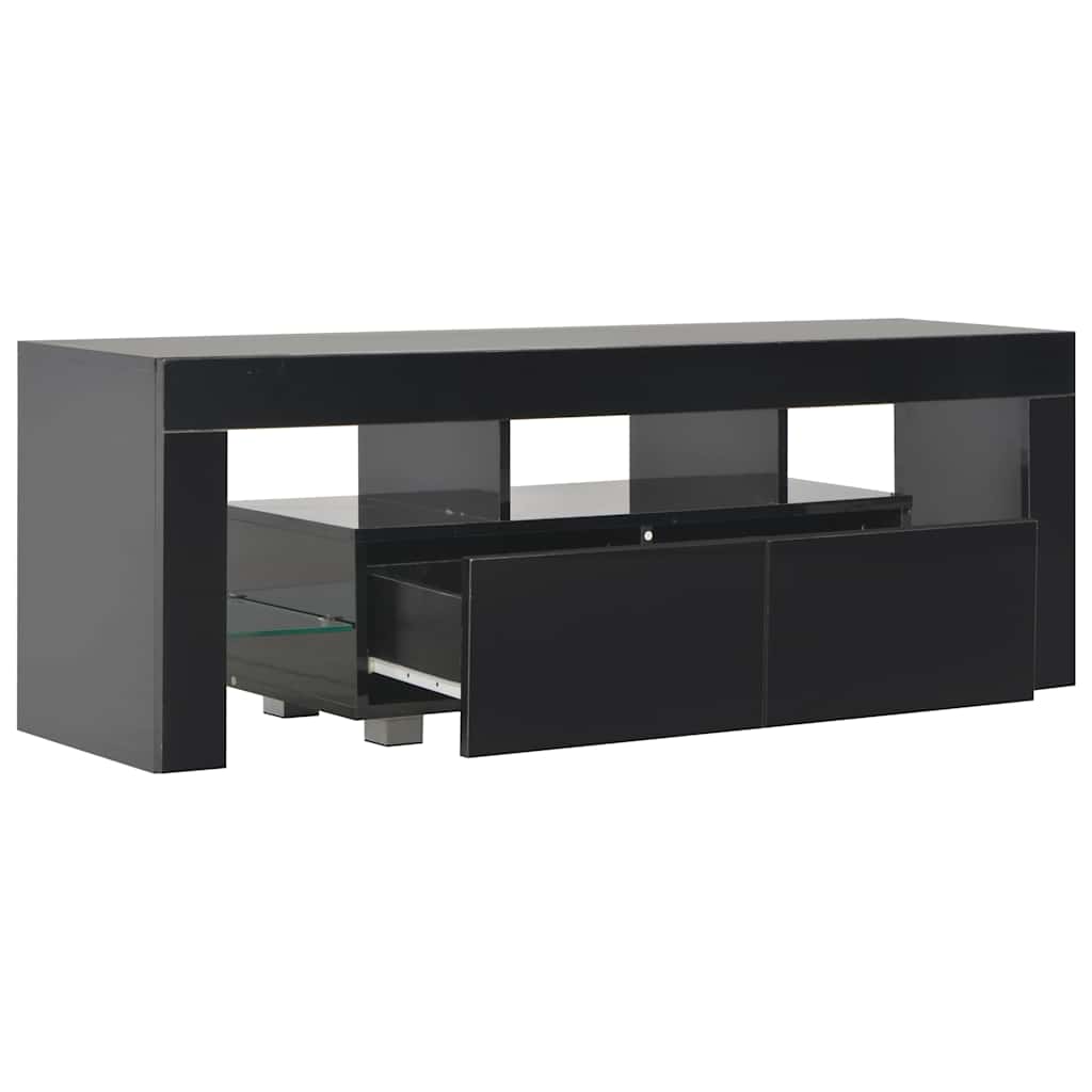 vidaXL Tv-meubel met LED-verlichting 130x35x45 cm hoogglans wit