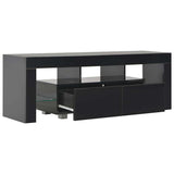 vidaXL Tv-meubel met LED-verlichting 130x35x45 cm hoogglans wit
