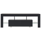 vidaXL Tv-meubel met LED-verlichting 130x35x45 cm hoogglans wit