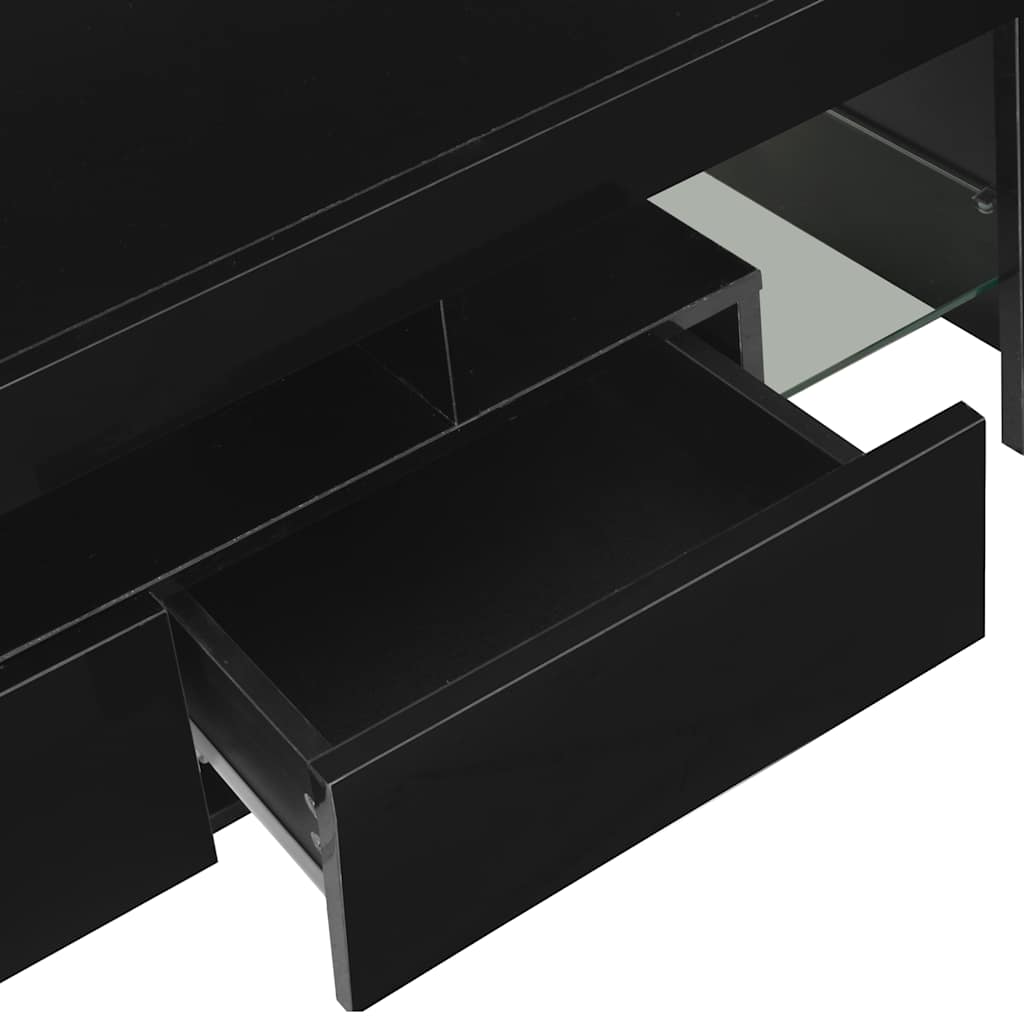 vidaXL Tv-meubel met LED-verlichting 130x35x45 cm hoogglans wit