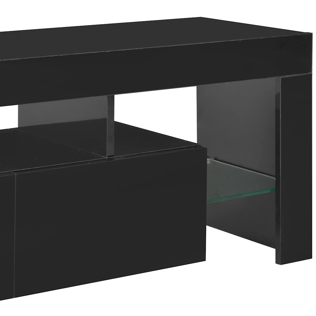 vidaXL Tv-meubel met LED-verlichting 130x35x45 cm hoogglans wit