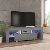 vidaXL Tv-meubel met LED-verlichting 130x35x45 cm hoogglans wit