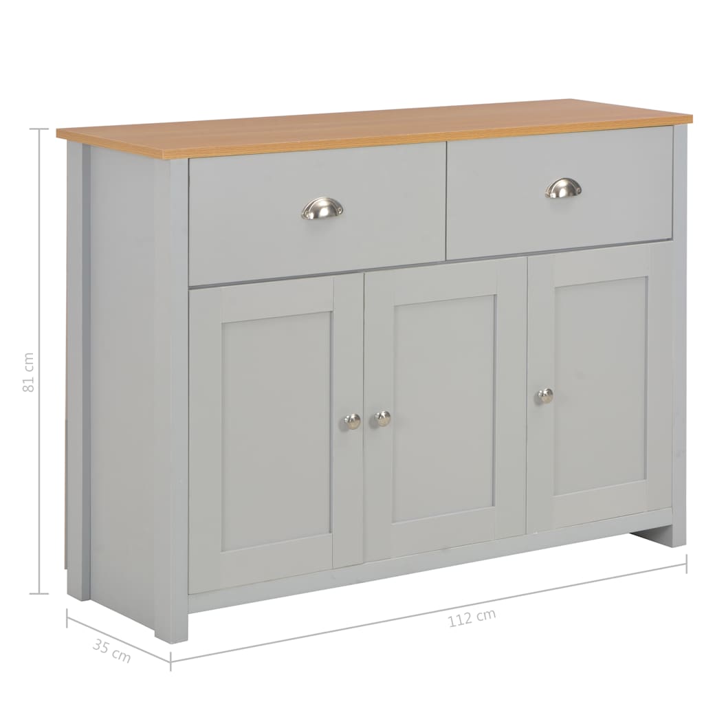 vidaXL Dressoir 79x35x81 cm grijs