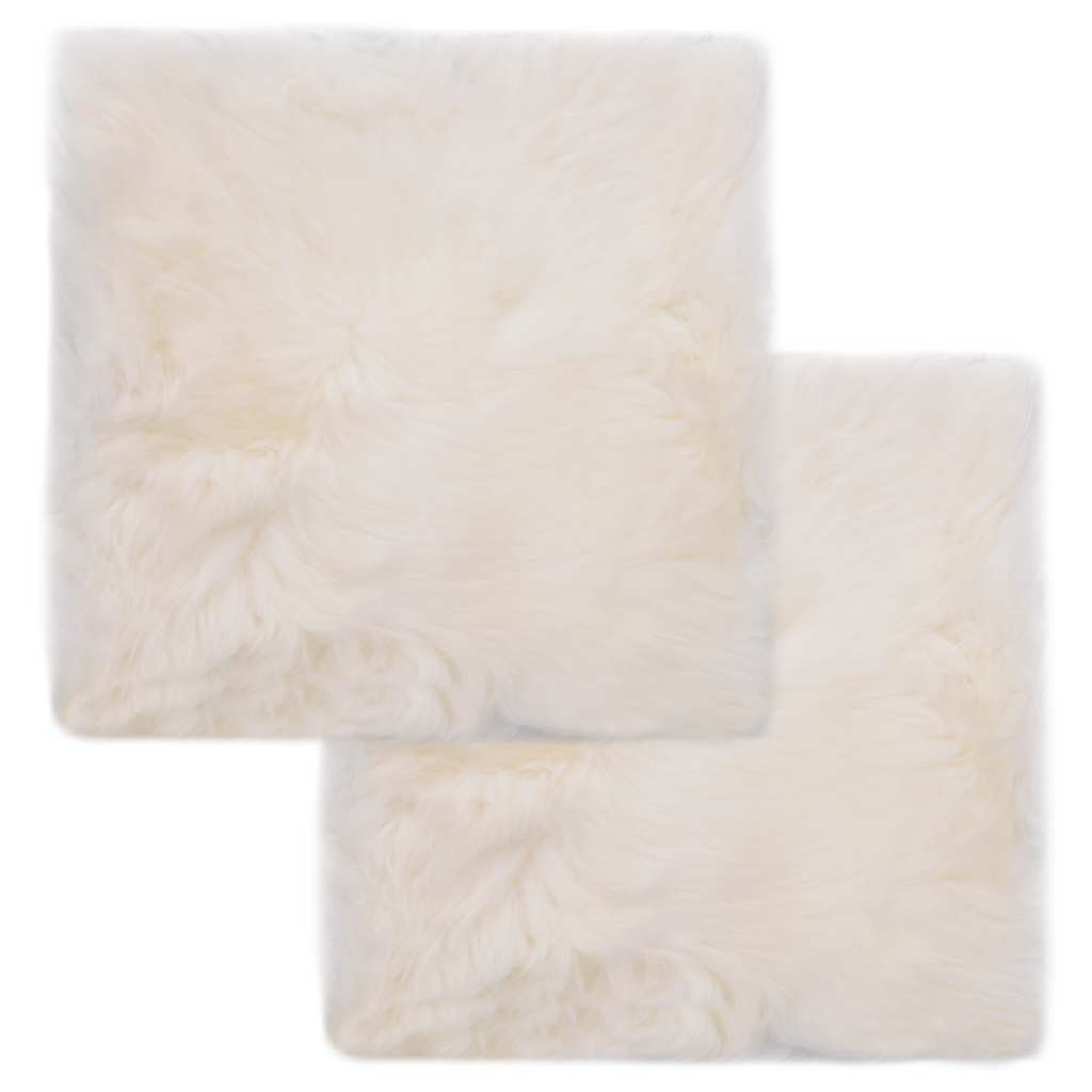 vidaXL Chair Pads 2 pcs 40x40 cm Genuine Sheepskin White