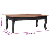 vidaXL Coffee Table 120x60x45 cm Solid Mahogany Wood Black