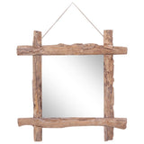 vidaXL Mirror wooden blocks 70x70 cm solid reclaimed wood