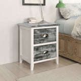 vidaXL Nightstands 2 pcs with 2 drawers grey and white
