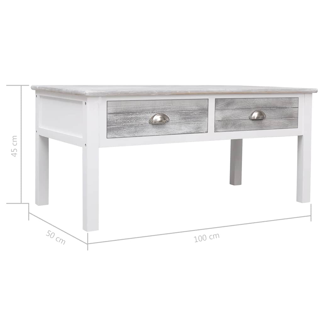 vidaXL Salontafel 100x50x45 cm hout grijs