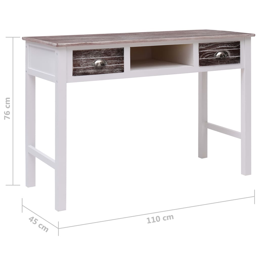 vidaXL Desk 110x45x76 cm wood grey