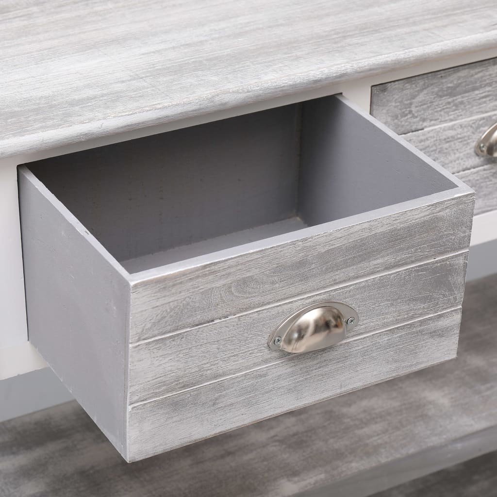 vidaXL Dressoir 115x30x76 cm hout antiekgrijs