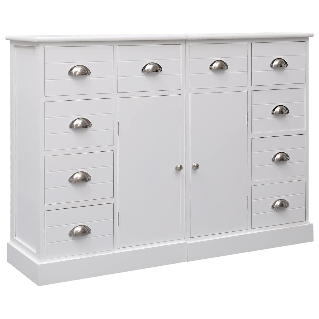 vidaXL Dressoir met 10 lades 113x30x79 cm hout bruin