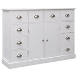 vidaXL Dressoir met 10 lades 113x30x79 cm hout bruin