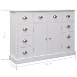 vidaXL Dressoir met 10 lades 113x30x79 cm hout bruin