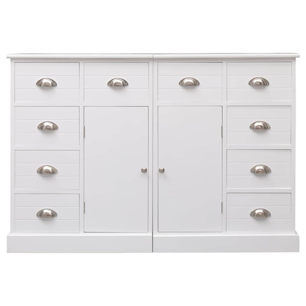 vidaXL Dressoir met 10 lades 113x30x79 cm hout bruin