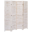 vidaXL Room Divider with 4 Panels 140x165 cm Wood White