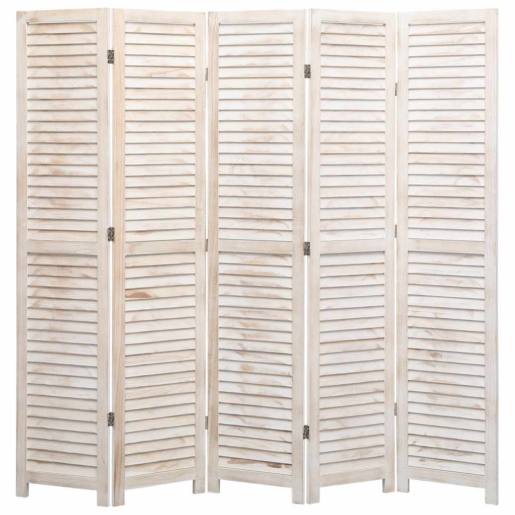 vidaXL Room Divider with 4 Panels 140x165 cm Wood White