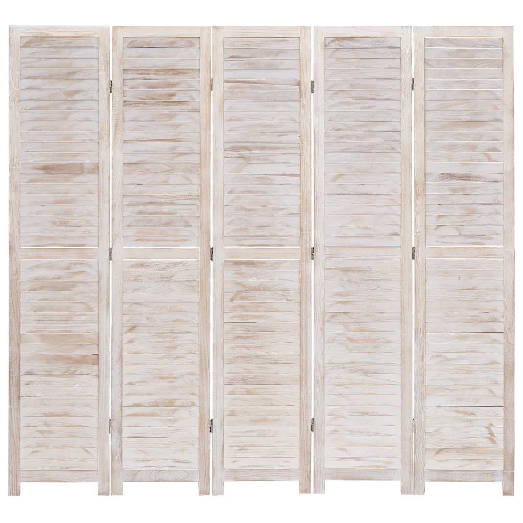 vidaXL Room Divider with 4 Panels 140x165 cm Wood White