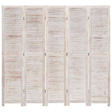 vidaXL Room Divider with 4 Panels 140x165 cm Wood White