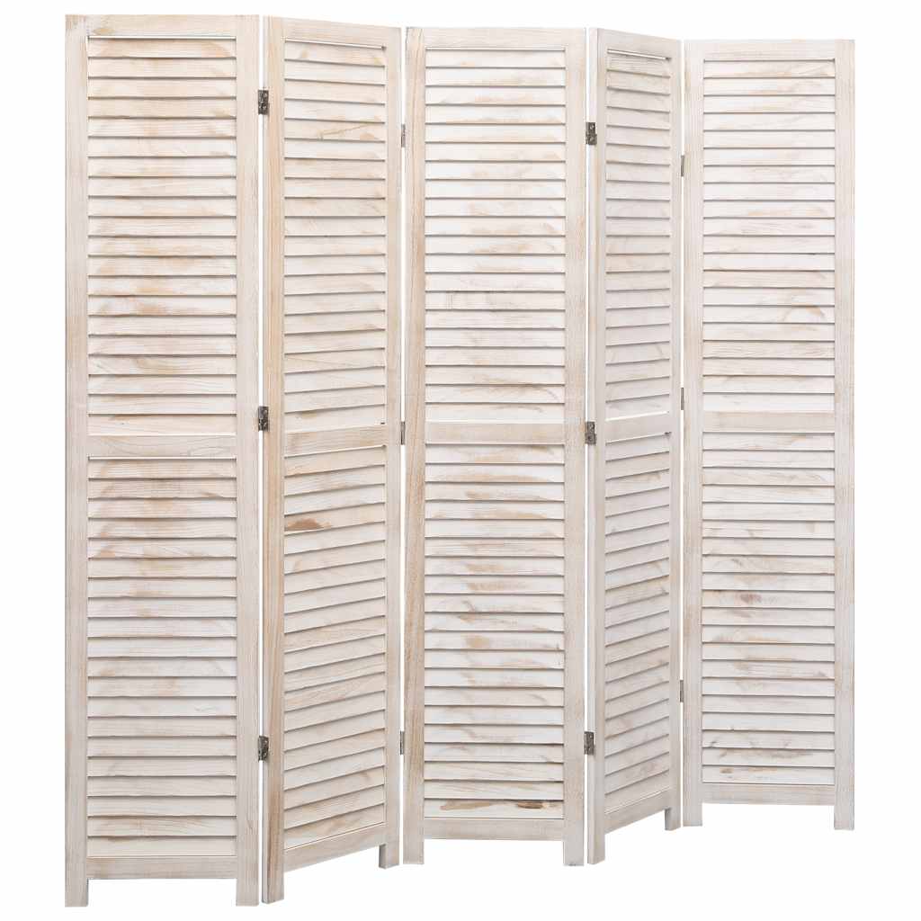vidaXL Room Divider with 4 Panels 140x165 cm Wood White