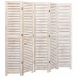 vidaXL Room Divider with 4 Panels 140x165 cm Wood White