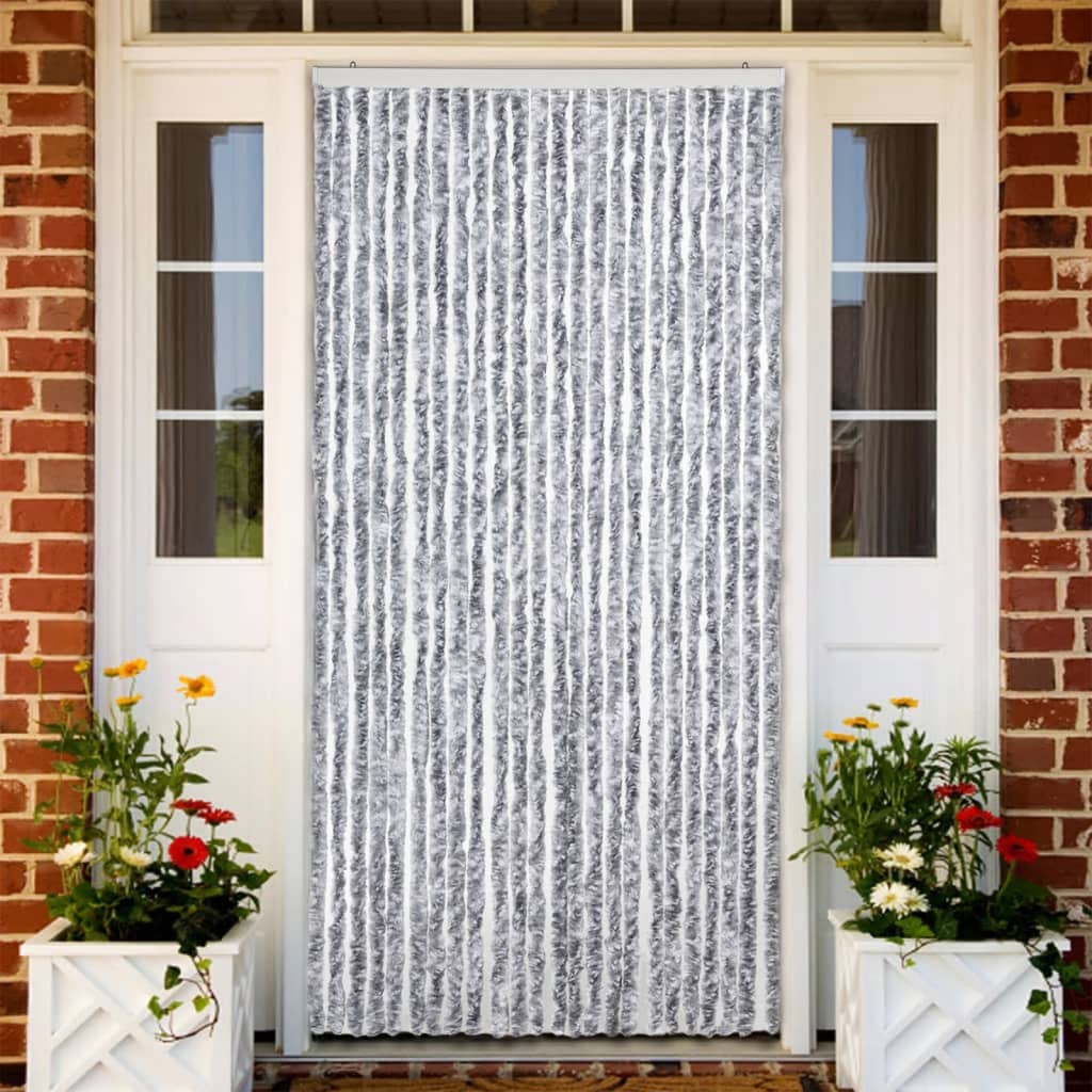 vidaXL Vliegengordijn 90x220 cm chenille beige en lichtbruin