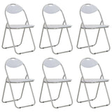 vidaXL Eetkamerstoelen inklapbaar 4 st kunstleer zwart