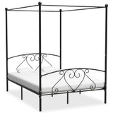 vidaXL Canopy Bed Frame Metal White 90x200 cm