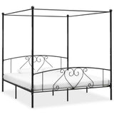 vidaXL Canopy Bed Frame Metal White 90x200 cm