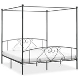 vidaXL Canopy Bed Frame Metal White 90x200 cm