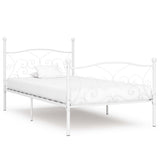 vidaXL Bed Frame with Slatted Base Metal White 90x200 cm
