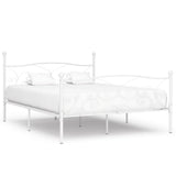 vidaXL Bed Frame with Slatted Base Metal White 90x200 cm
